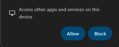 Allow network access prompt